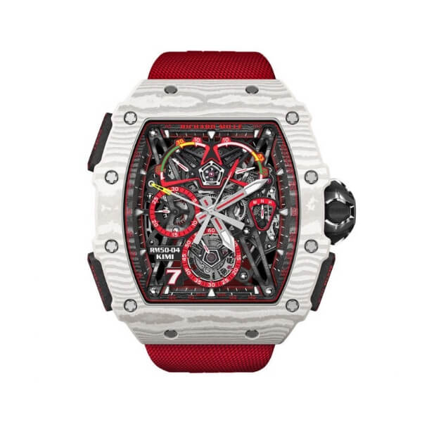 Red watch with a tourbillon chronographe