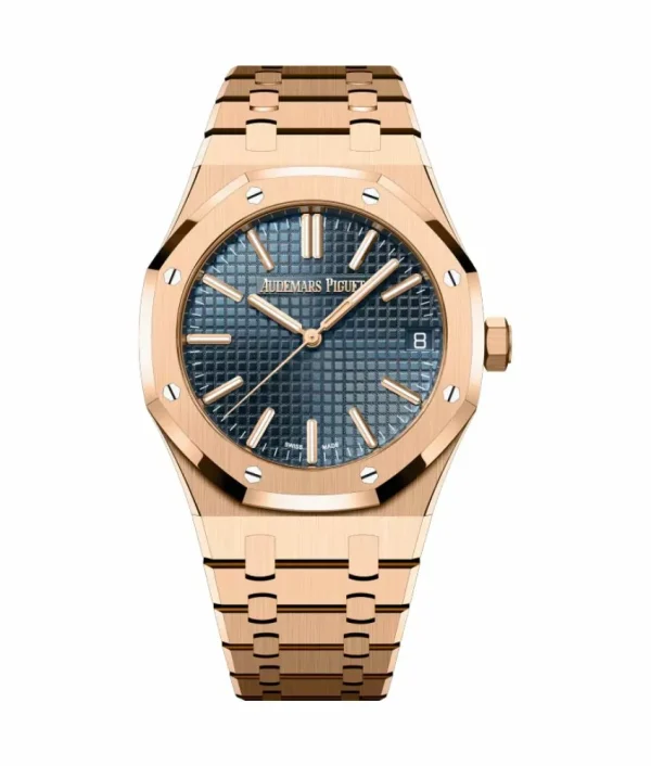 Audemars Piguet - Royal Oak -18K Rose Gold Blue Index Dial - 41 mm - Men’s Watch